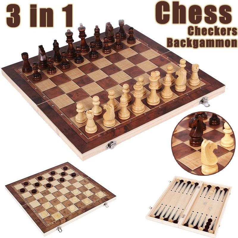 Board Game Operation - 3 in 1 Chess Board, Folding