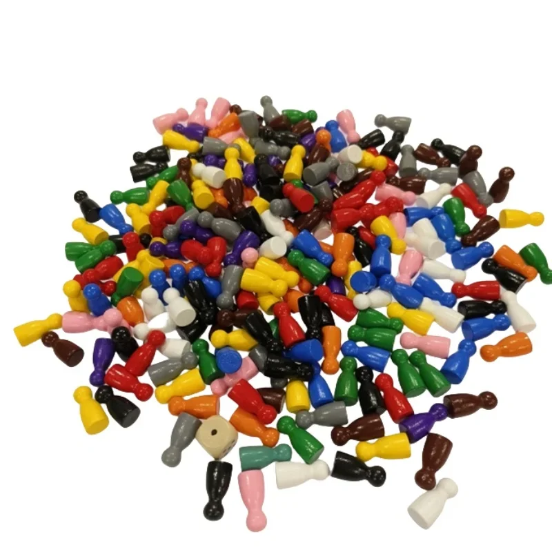 Board Game Multiplayer - 100 Pcs Colorful Wooden Chess Markers