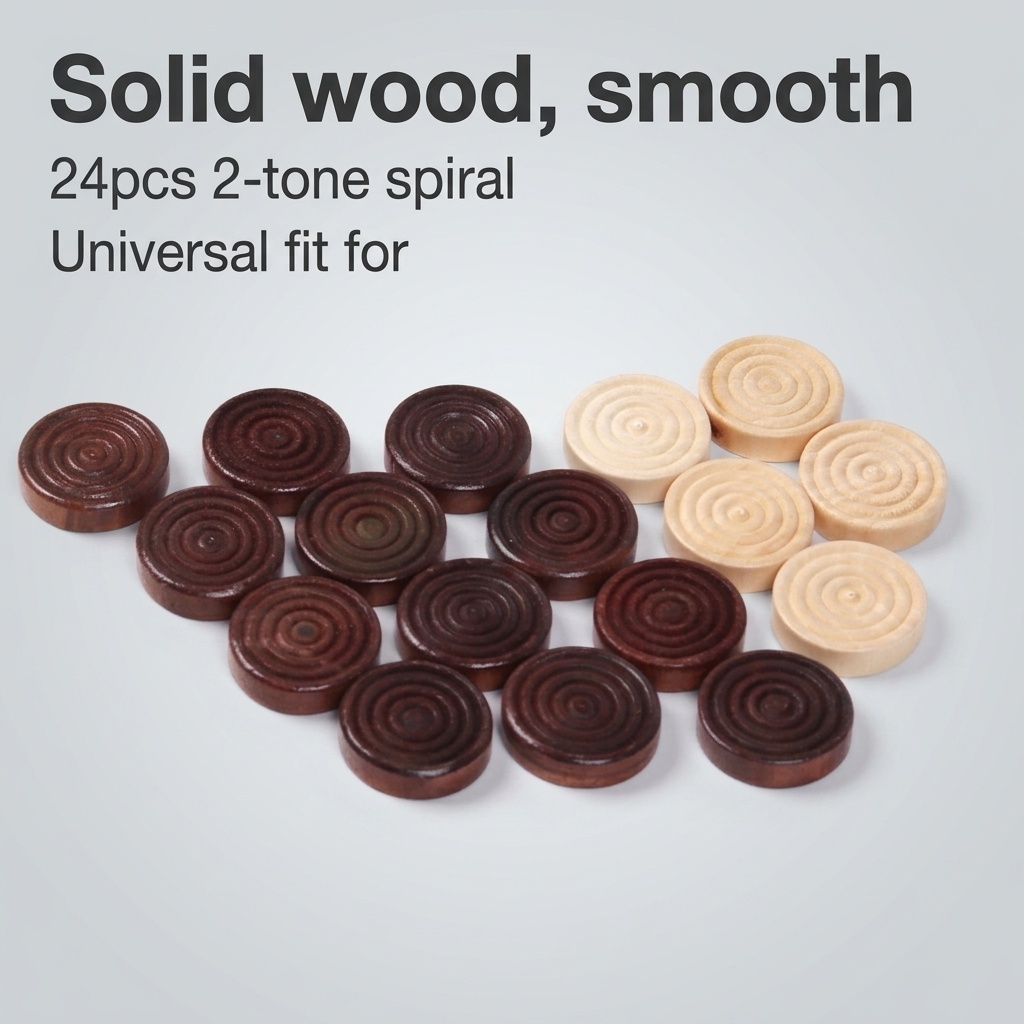 Board Game Operation - 24 Pcs/Set Wooden Round Checkers Pieces