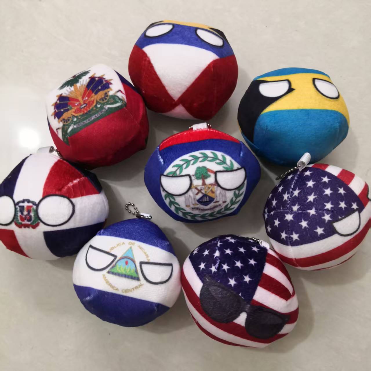 Board Game Jamaica - Countryballs Plush Keychain Doll USA Canada