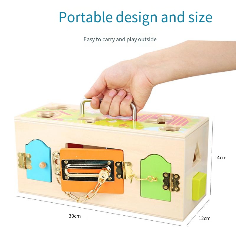 Montessori Lock Box Toy Wooden - Board Game Of Life 评论和价格
