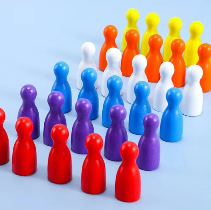 100 Pcs Colorful Wooden Chess  - Board Game Multiplayer 评论和价格