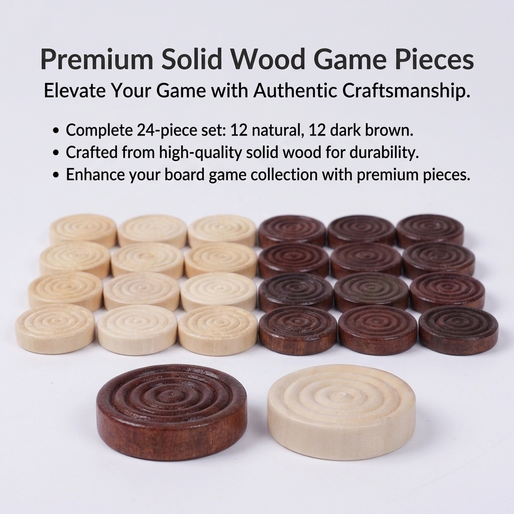 24 Pcs/Set Wooden Round Checke - Board Game Operation 评论和价格