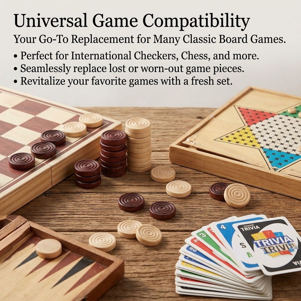 24 Pcs/Set Wooden Round Checke - Board Game Operation 评论和价格