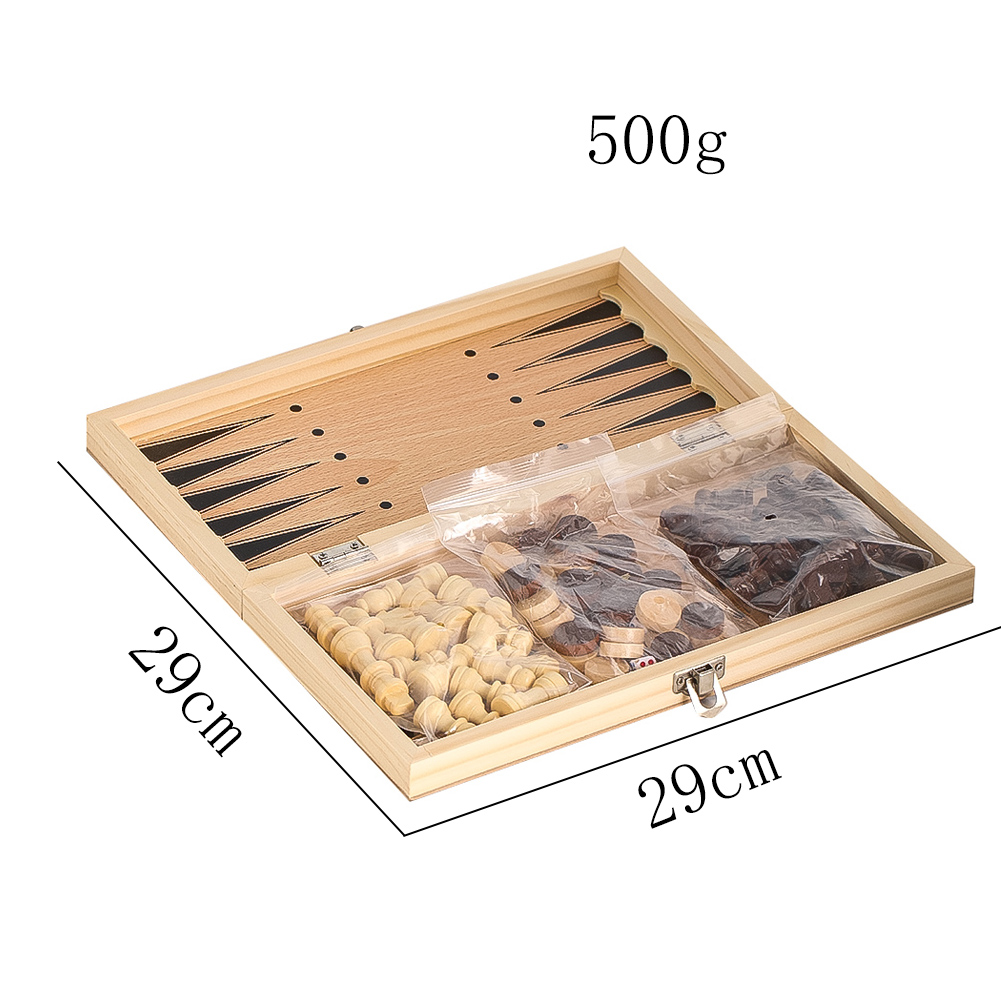 Wooden 3-in-1 Checkers Backgam - Board Game Operation 评论和价格