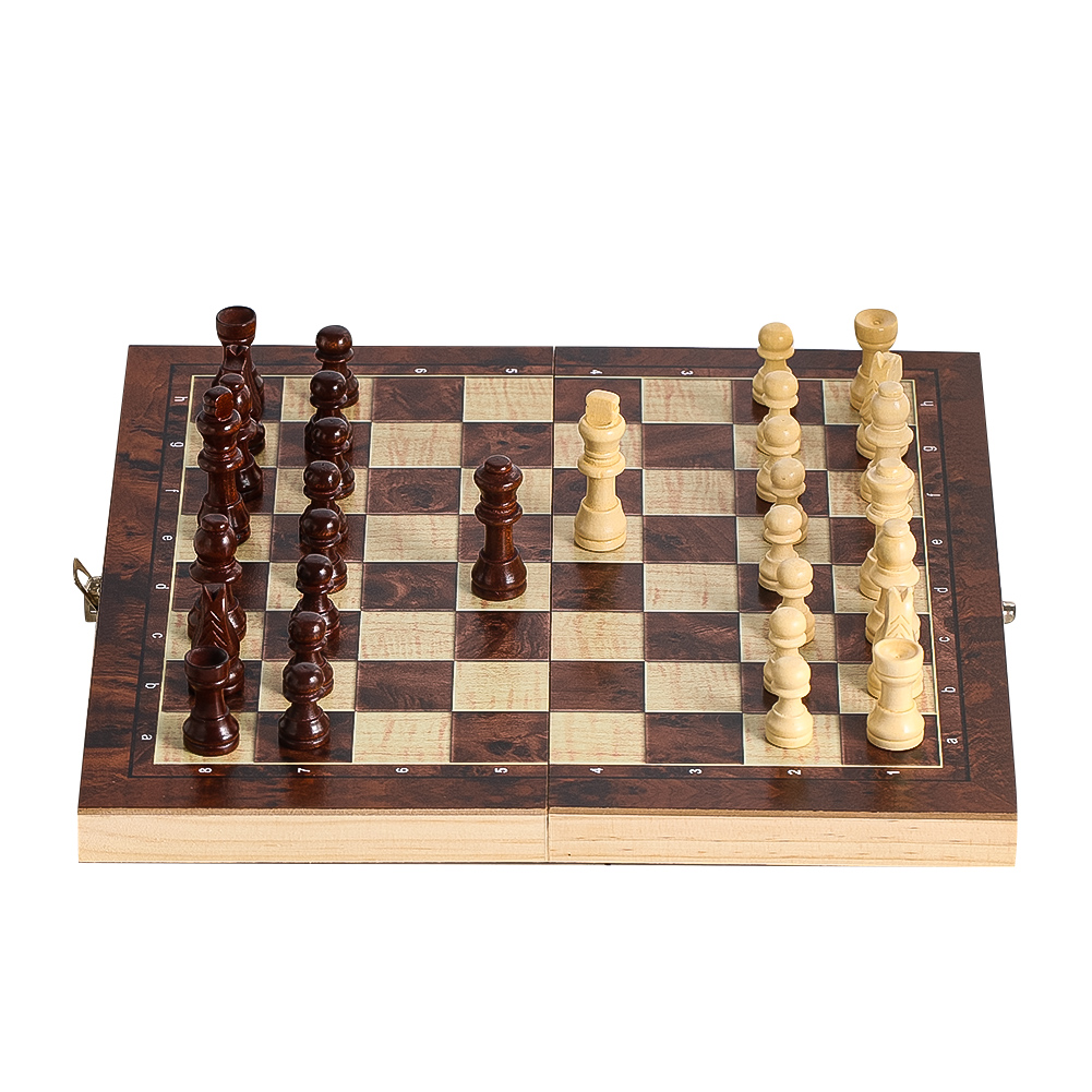 Wooden 3-in-1 Checkers Backgam - Board Game Operation 评论和价格